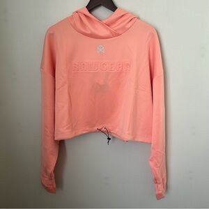 Rawgear Cropped Hoodie Peach Amber rg5001 Cinch Waist Casual Athleisure Neutral